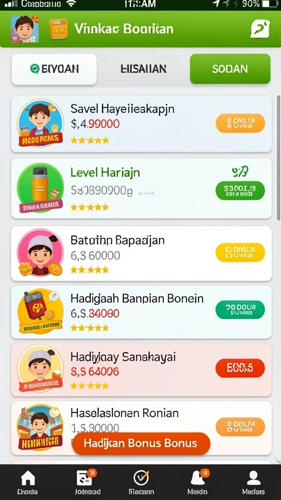 Menu navigasi yang mudah digunakan untuk pengalaman bermain yang lebih baik.