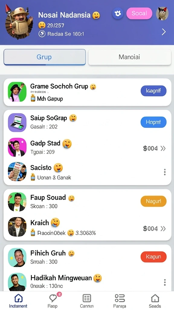 Fitur sosial yang memungkinkan interaksi antar pemain.