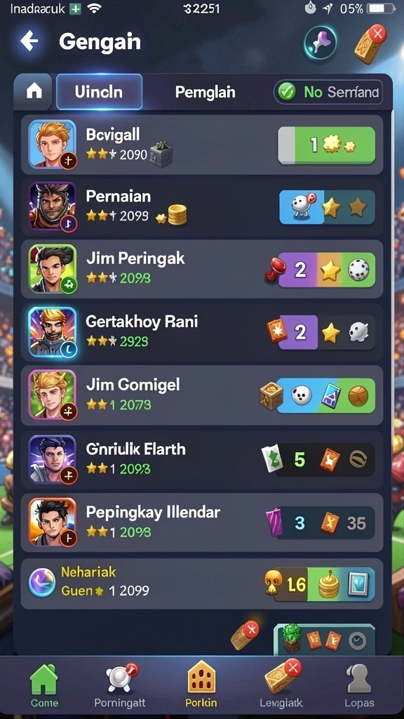 Tangkapan layar menampilkan leaderboard dengan skor pemain teratas.
